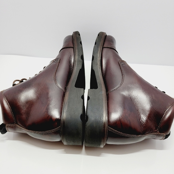 Club Room Italy Made Men Sz 11M Brown Leather Cap-Toe Lace Up Dress Ankle Boots. - Picture 4 of 13